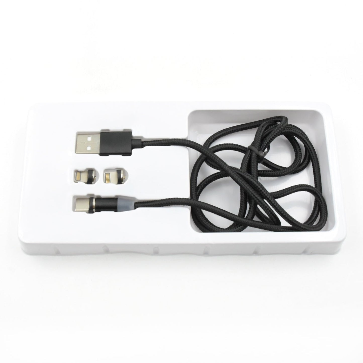 Magnetic Charging Cable 3 in 1 Metal Magnetic Micro USB Type C Lighting Cable with LED, Multiple Charging Adapters for All Android and all Smartphones (Compatible with All Android and iPhone Smartphones, Tablet, PC, Mobile