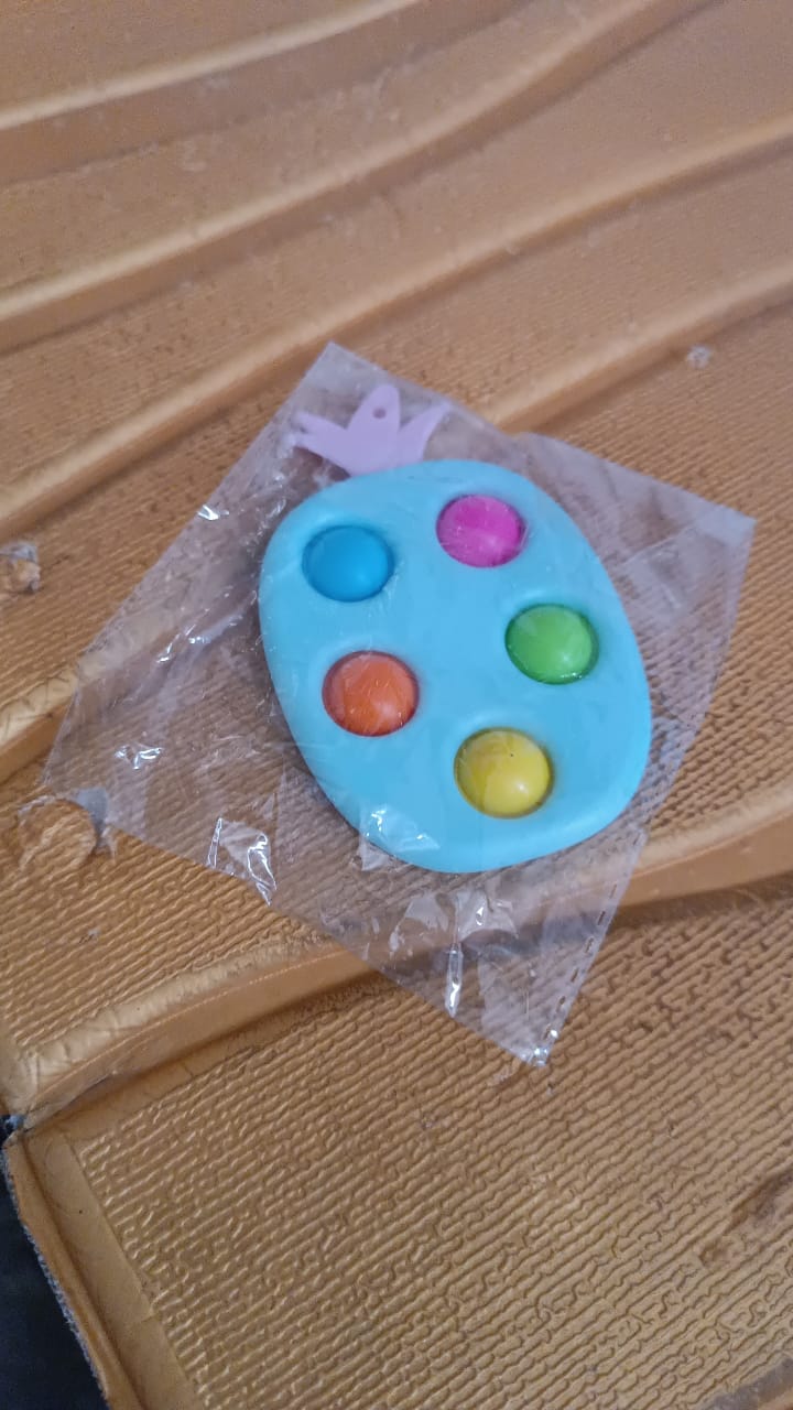 Silicone Push Pop Keychain Toy for Kids (1 Pc)