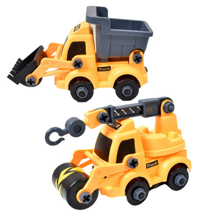 Engineering Vehicles Nut Assembly Toy – DIY Vehicle Model Set for Kids, Simulation Car Construction Toy (2 Pc Set)