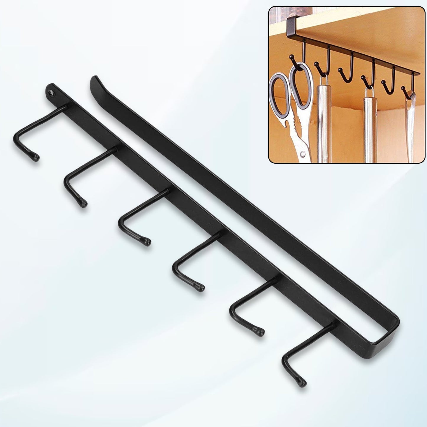 Metal Multifunctional Cabinet Storage Organize 6 Hook Rack For Hanging (1 Pc / Big)