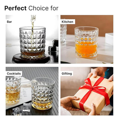 Premium Crystal-Style Glass Tumbler Set (6 Pc / 210 ML)