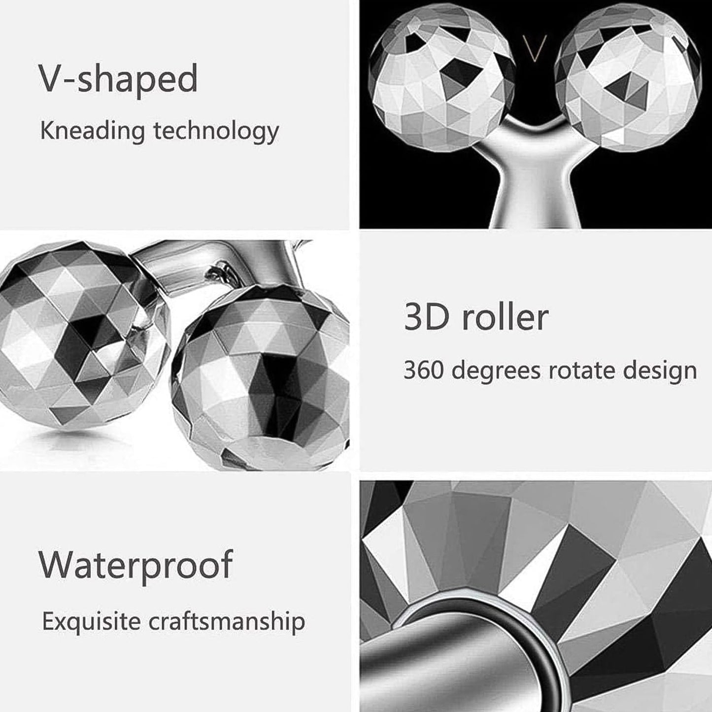 Handheld 3D Roller Face and Body Massager