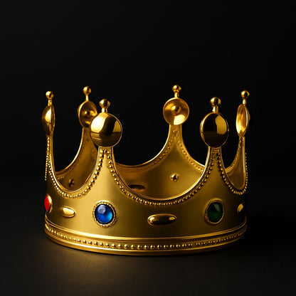 Royal Crown with Colored Gems (1 Pc / Golden & Silver)