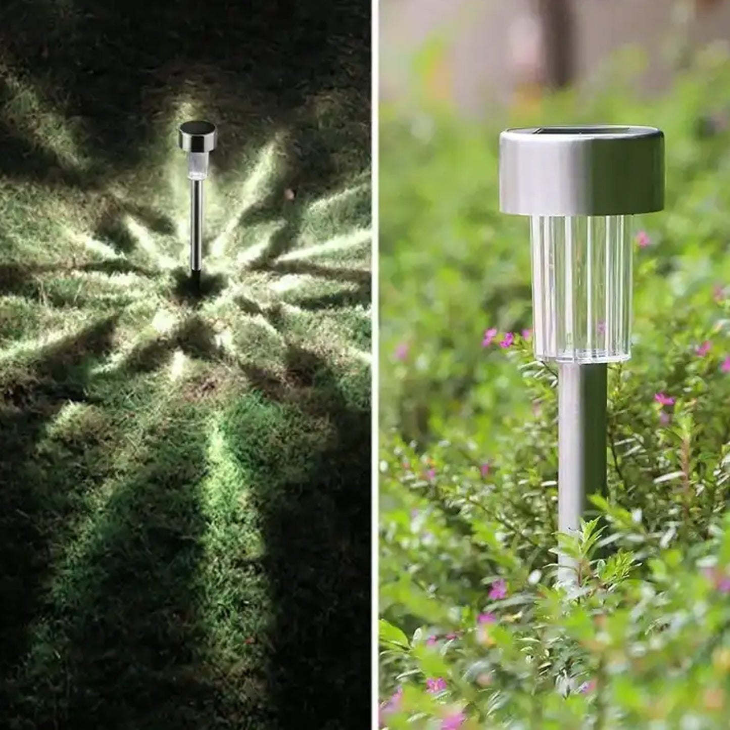 Solar LED Spike Lights for Garden & Pathway Decor (2 Pc Set)