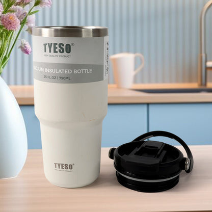 High Quality Stainless Steel Vacuum Glass Insulated Glass Coffee Cups Double Walled Travel Mug, Car Coffee Mug (With Lid & Handle / 1 Pc)