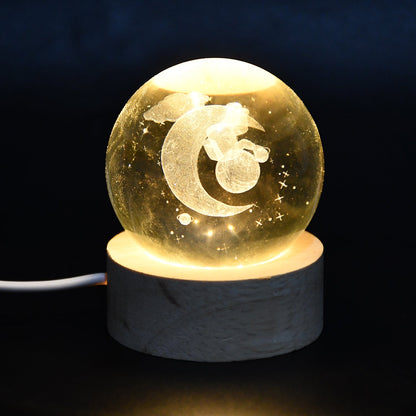 3D Crystal Ball lamps With Base (1 Pc / Mix Design)