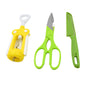 Multifunction Kitchen Tool Set – Stainless Steel & Plastic Knife and Scissors