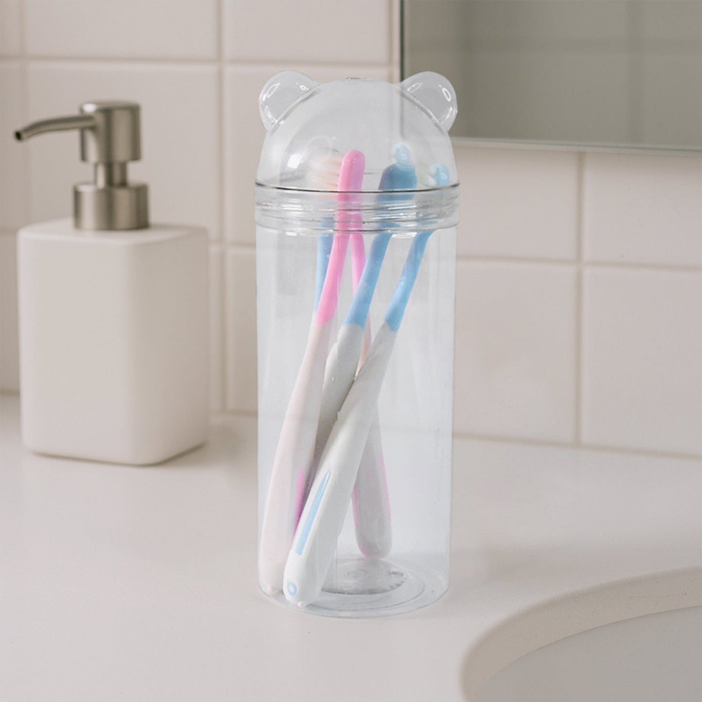 Multipurpose Travel-Friendly Toothbrush Holder with 5 Soft Bristle Toothbrushes