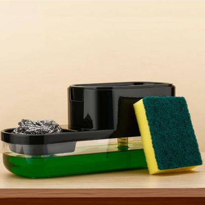 2 in 1 Plastic Dish Soap Liquid Dispenser Sponge Holder ,Sabudani  (1 Set)