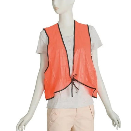 Economy PVC Safety Vest – Soft Vinyl, Tie Closure, High Visibility