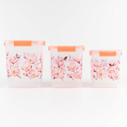 Organiza Floral Food Storage Set – 3 Pcs