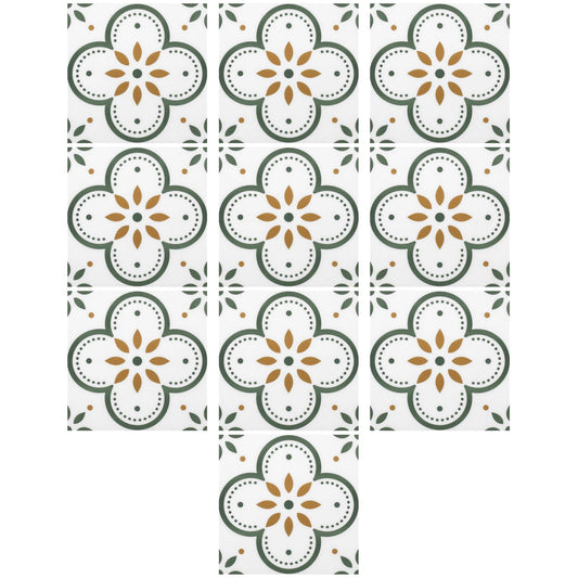 Peel and Stick Floor Tiles Kitchen / Bathroom Backsplash Sticker Detachable Waterproof DIY Tile Stickers for Wall Decoration Tiles Home Decoration (8x8 Inch / 10 Pcs Set)