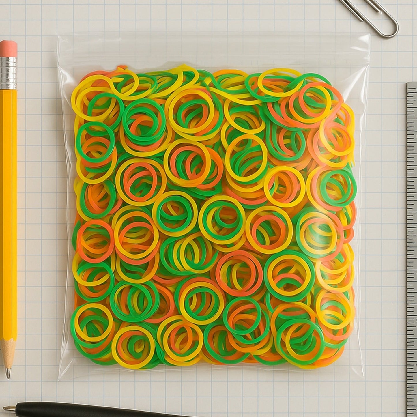 Multicolor Rubber Bands (Elastic & Reusable, Office & Home), Hair accessories