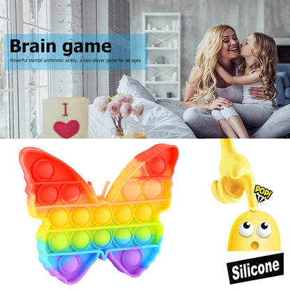 Fidget Toy Push  Bubble Fidget Sensory Toy for Kids and Adults Fidget per Stress Reliever Sensory Fidget pers (Butterfly & Car Shape / 1 Pc)