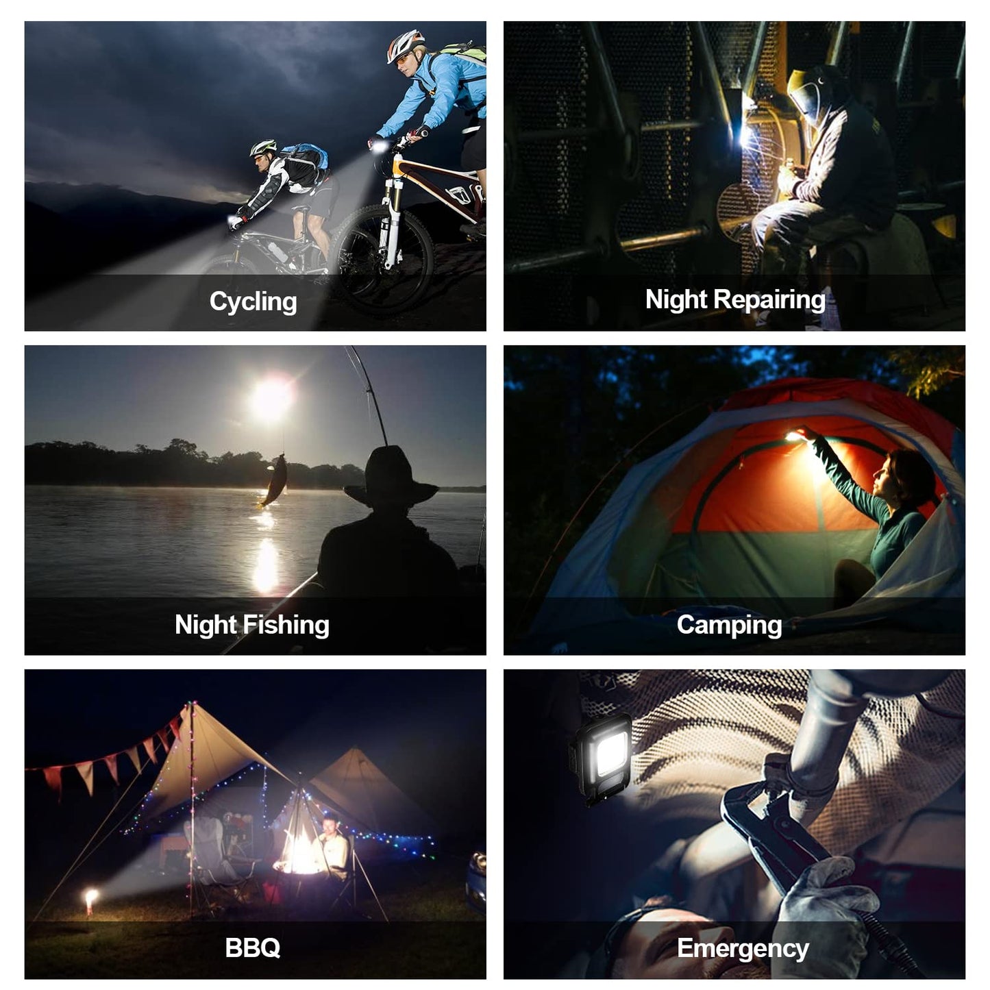 Mini Rechargeable Keychain Flashlight - 4 Light Modes with Folding Bracket & Magnetic Base