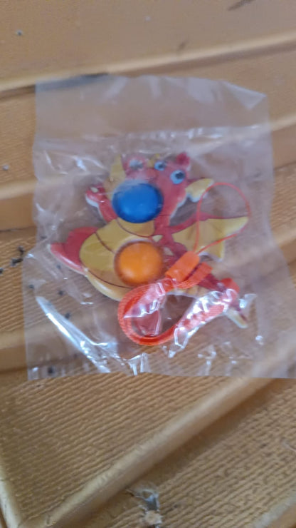 2-Bubble Dragon-Shaped Push Pop Fidget Toy with Strap (1 Pc)