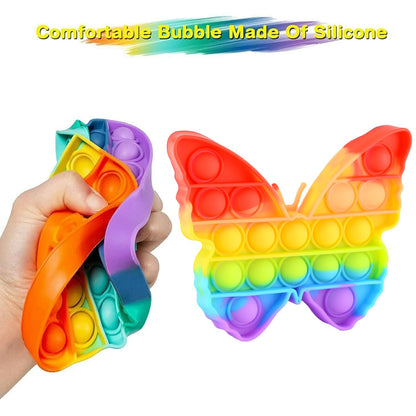 Fidget Toy Push  Bubble Fidget Sensory Toy for Kids and Adults Fidget per Stress Reliever Sensory Fidget pers (Butterfly & Car Shape / 1 Pc)