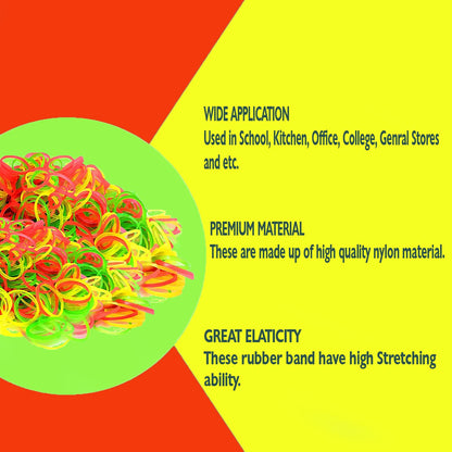 Strong & Reusable Rubber Bands: Multicolor for Office, Home & School (1.5 Inch 100 GM), Hair accessories