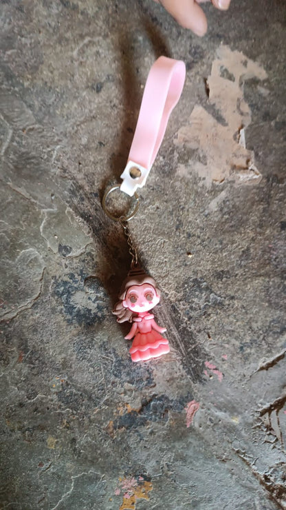 Cute Cartoon Silicone 3D Key Chain with Metal Hook & Strap (Pack of 1 / Mix Design)