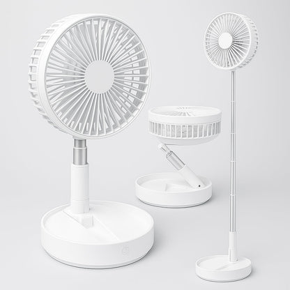 TELESCOPIC ELECTRIC DESKTOP FAN, HEIGHT ADJUSTABLE, FOLDABLE & PORTABLE FOR TRAVEL/CARRY | SILENT TABLE TOP PERSONAL FAN FOR BEDSIDE, OFFICE TABLE (Battery Not Include)