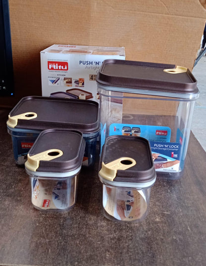 Ritu Push 'N' Lock Airtight Food Storage Container Set (4 Pc)