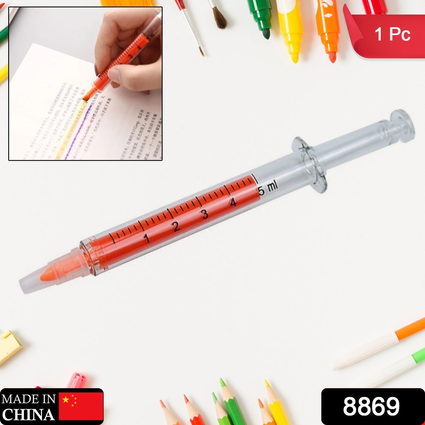 Creative Fluorescent Highlighter – Watercolor Marker for Kids, Study & Office (1 Pc)