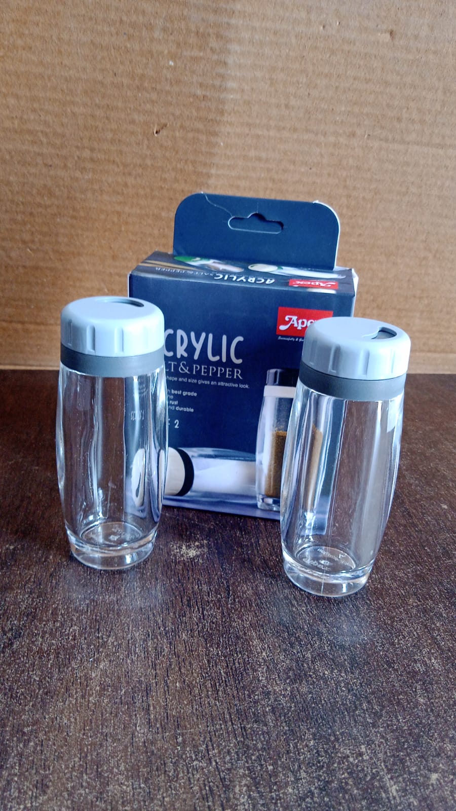 Apex Acrylic Salt and Pepper Shaker Set of 2