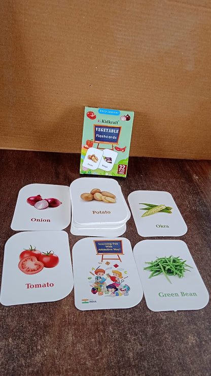 Kidkraft 32-Piece Educational Vegetable Flash Cards Set